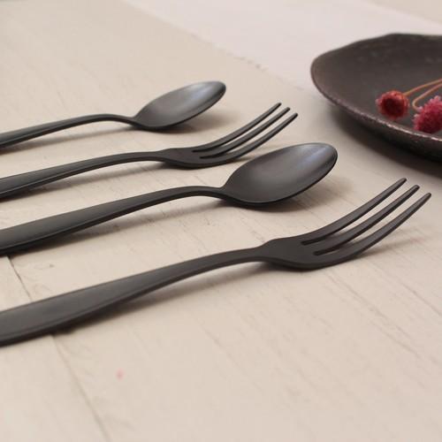 黒マット ティースプーン11.6cm ヒメフォーク12.5cm 日本製 ステンレス おしゃれ |  | 03