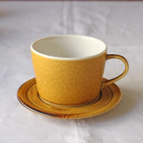 【訳あり】マグカップ & ソーサー ピコ 黄色 陶器 シンプル カフェ｜cayest