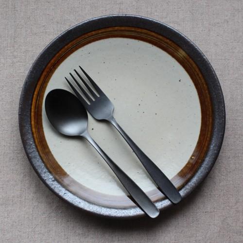 黒マット デザートスプーン17cm デザートフォーク18cm カレースプーン ステンレス 日本製 おしゃれ |  | 05