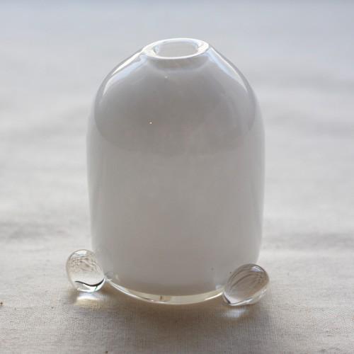 一輪挿し 手作り 花器 透明 つぶつぶ 白 丸型 吹きガラス 花瓶 tonari｜cayest｜05