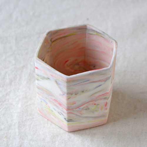 花瓶 花器 六角カップ ピンク 陶器 信楽焼 ヘキサゴン マーブル おしゃれ フラワーベース 0362 さいえ 通販 Yahoo ショッピング