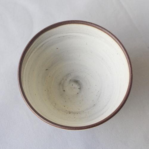 焼締 お茶碗 白化粧 丹波焼 塗り分け 和食器 陶器 素朴 ほっこり : さ