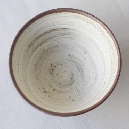 焼締 お茶碗 白化粧 丹波焼 塗り分け 和食器 陶器 素朴 ほっこり : さ