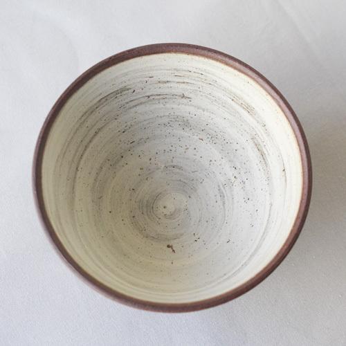 焼締 お茶碗 白化粧 丹波焼 塗り分け 和食器 陶器 素朴 ほっこり : さ