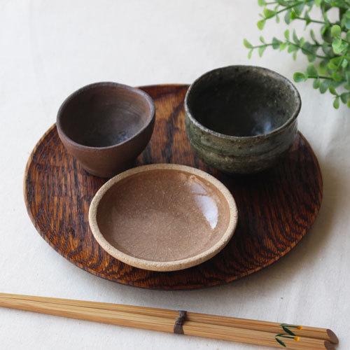 拭漆 丸皿 18cm レッドオーク 甲斐幸太郎 木製食器 漆器 6寸 ノミ目 |  | 08
