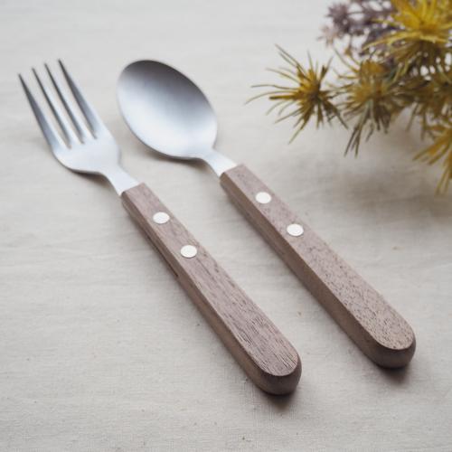 木製ハンドル カトラリー デザートスプーン18cm デザート