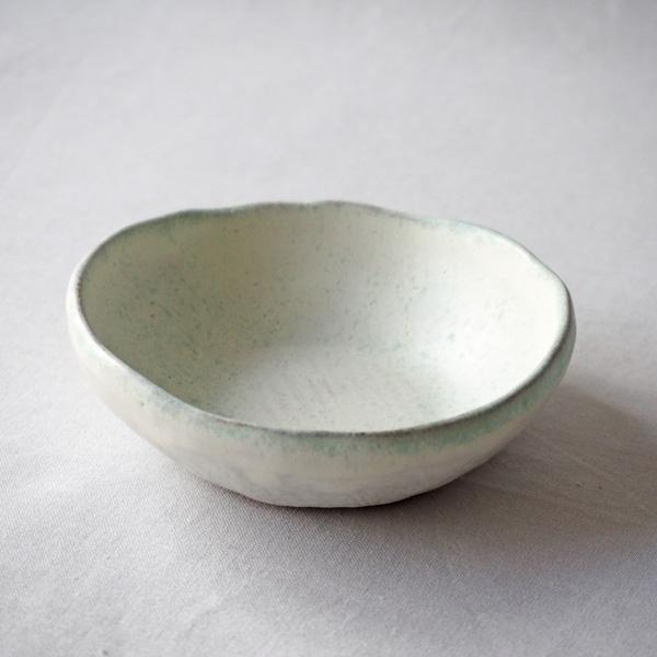 焼締 小皿 丸小鉢 釉薬 薄水色 塗り分け 丹波焼 醤油皿 豆皿 ほっこり 素朴 かわいい 和食器 | 