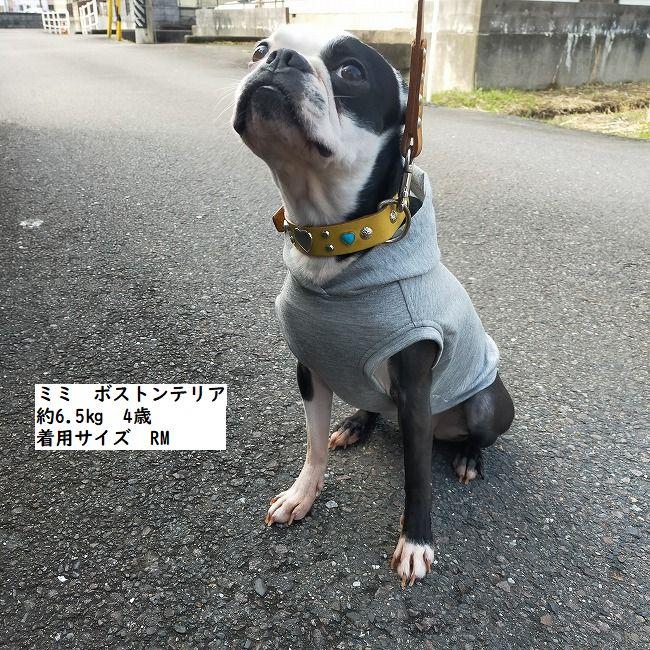 オンライン限定・犬服オリジナル グレー地フード付・デニムミニ