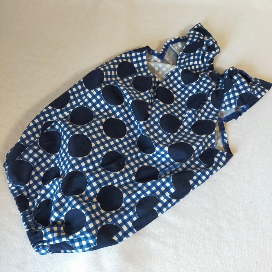 SALE！犬服オリジナル・夏・フレンチスリーブ・ワンピース ブルードット・チェック柄　s2610f　#犬服　#ボストンテリア #フレンチブルドッグ　#パグ　#柴犬 |  | 03