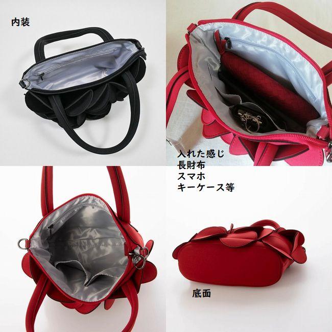折り重なる花びらのよう・柔らか素材 3D サークル 2WAY 手提げ バッグ 384A#バッグ #トートバッグ #レディースバッグ #ショルダーバッグ #ポシェット　#スマホ |  | 02