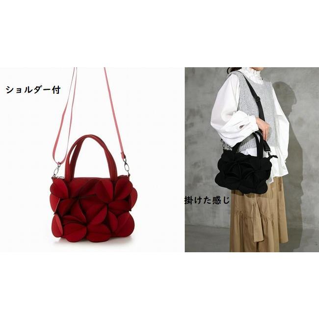 折り重なる花びらのよう・柔らか素材 3D サークル 2WAY 手提げ バッグ 384A#バッグ #トートバッグ #レディースバッグ #ショルダーバッグ #ポシェット　#スマホ |  | 03