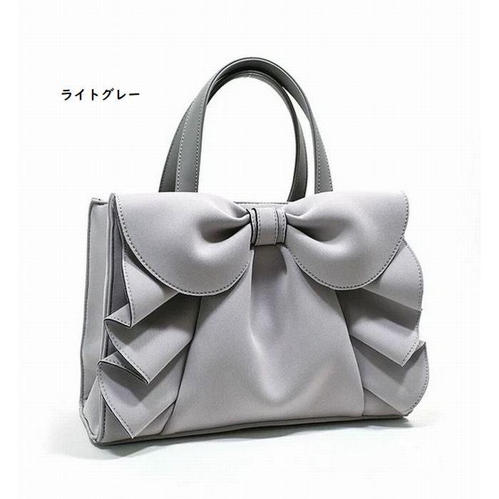 大きいリボンが可愛い・柔らか素材　ネオプレン　リボンスクエア手提げ バッグ 389A　#バッグ #トートバッグ #レディースバッグ #手提げバッグ　#ハンドバッグ |  | 06
