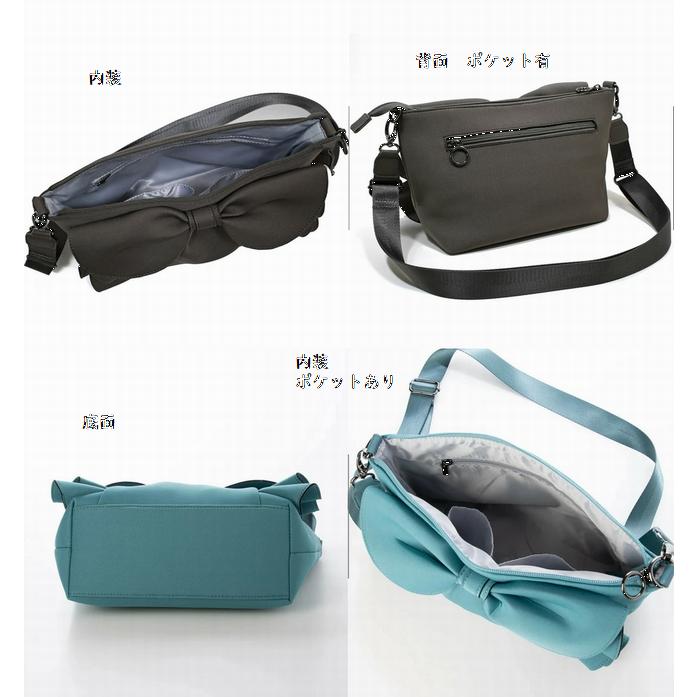 大きいリボンが可愛い・柔らか素材　ネオプレン リボン ショルダー バッグ 389B　#バッグ #レディースバッグ #ショルダーバッグ #ポシェット　#スマホ |  | 01