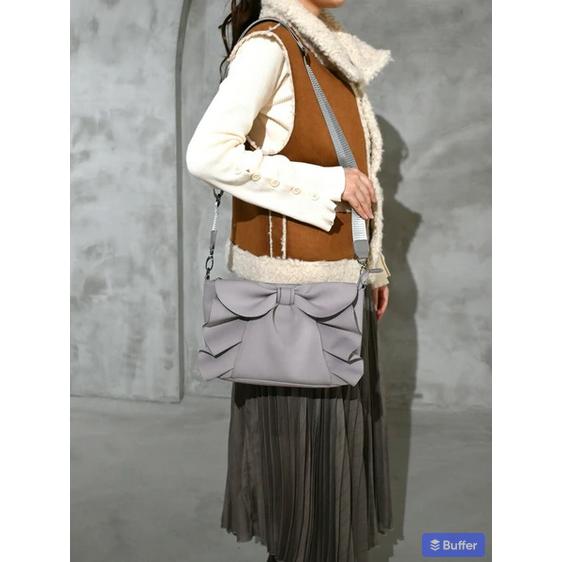 大きいリボンが可愛い・柔らか素材　ネオプレン リボン ショルダー バッグ 389B　#バッグ #レディースバッグ #ショルダーバッグ #ポシェット　#スマホ |  | 05