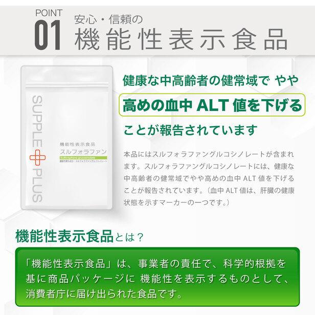 機能性表示食品 スルフォラファン × 3袋 ( 3ヵ月分 ) ALT値 肝臓