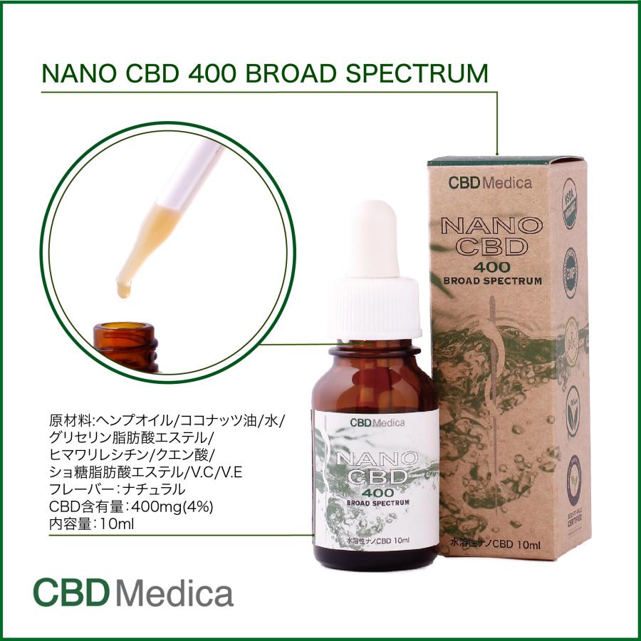 ナノ CBDオイル NANO CBD 400mg Broad Spectrum ブロードスペクトラム