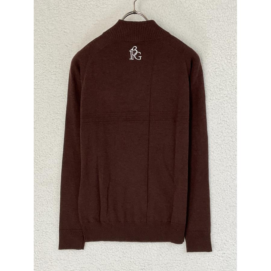1PIU1UGUALE3 GOLF ニット　ゴルフ　セーター　ブラウン 1PIU1UGUALE3 GOLF ZIP KNIT プルオーバージップニット 未使用 3