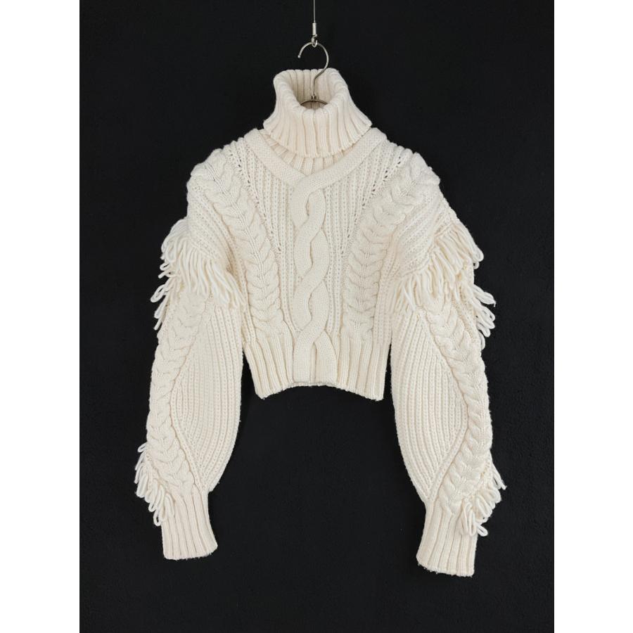 OFF-WHITE オフホワイト タートルネックケーブル編みニット 未使用品