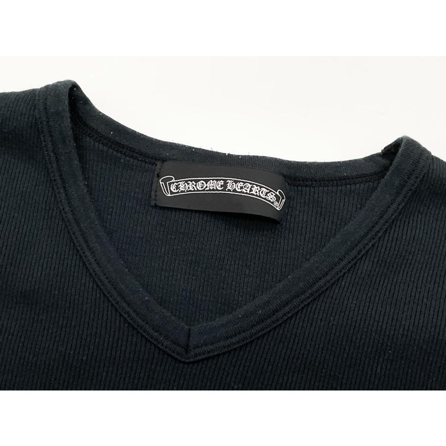 Chrome Hearts クロムハーツ リブVネックTシャツ 廃盤品 M ブラック