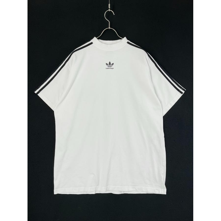 BALENCIAGA ×adidasコラボ センターロゴTシャツ 3 ホワイト×ブラック 