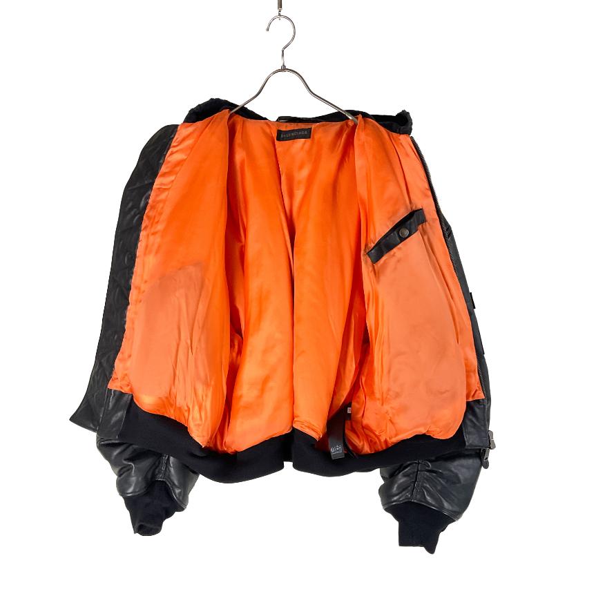 BALENCIAGA バレンシアガ レザーボンバージャケット MA-1 美品 XS