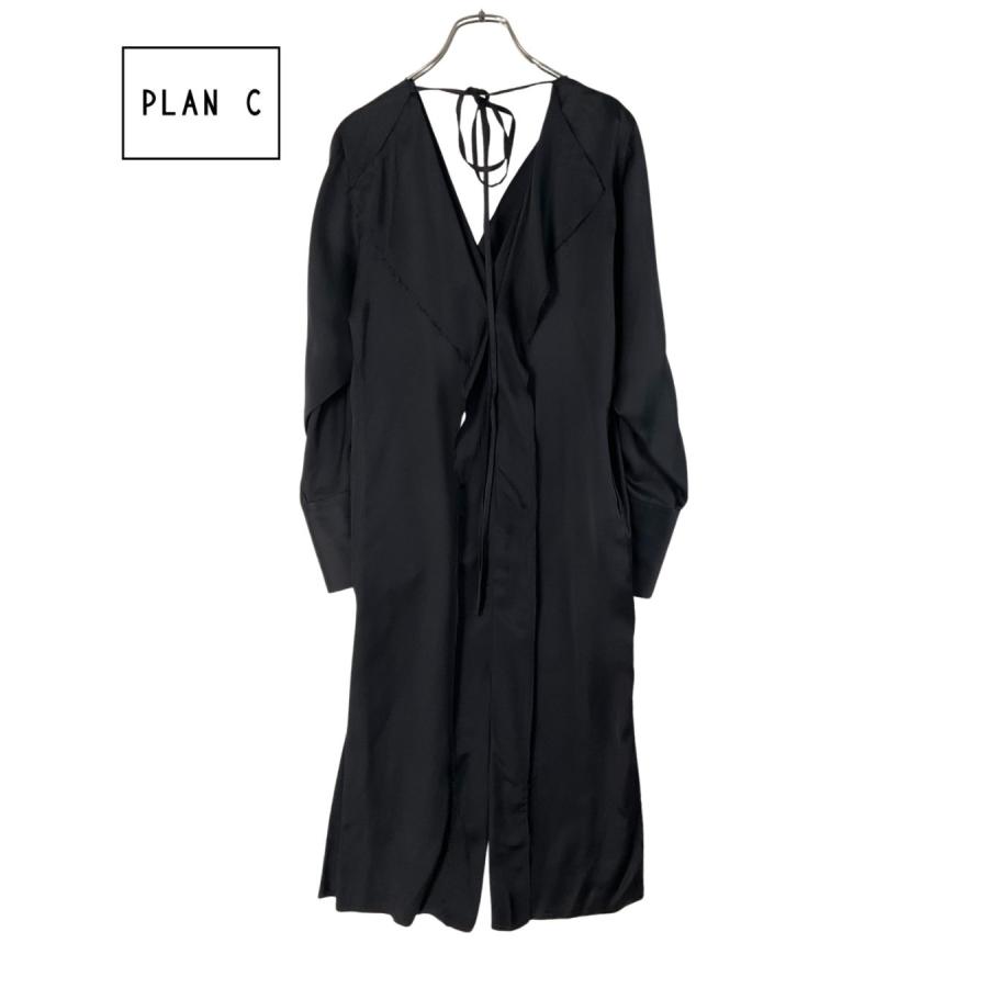 PLAN C プランシー レーヨンドレープドレス ワンピ 未使用 38 ブラック 