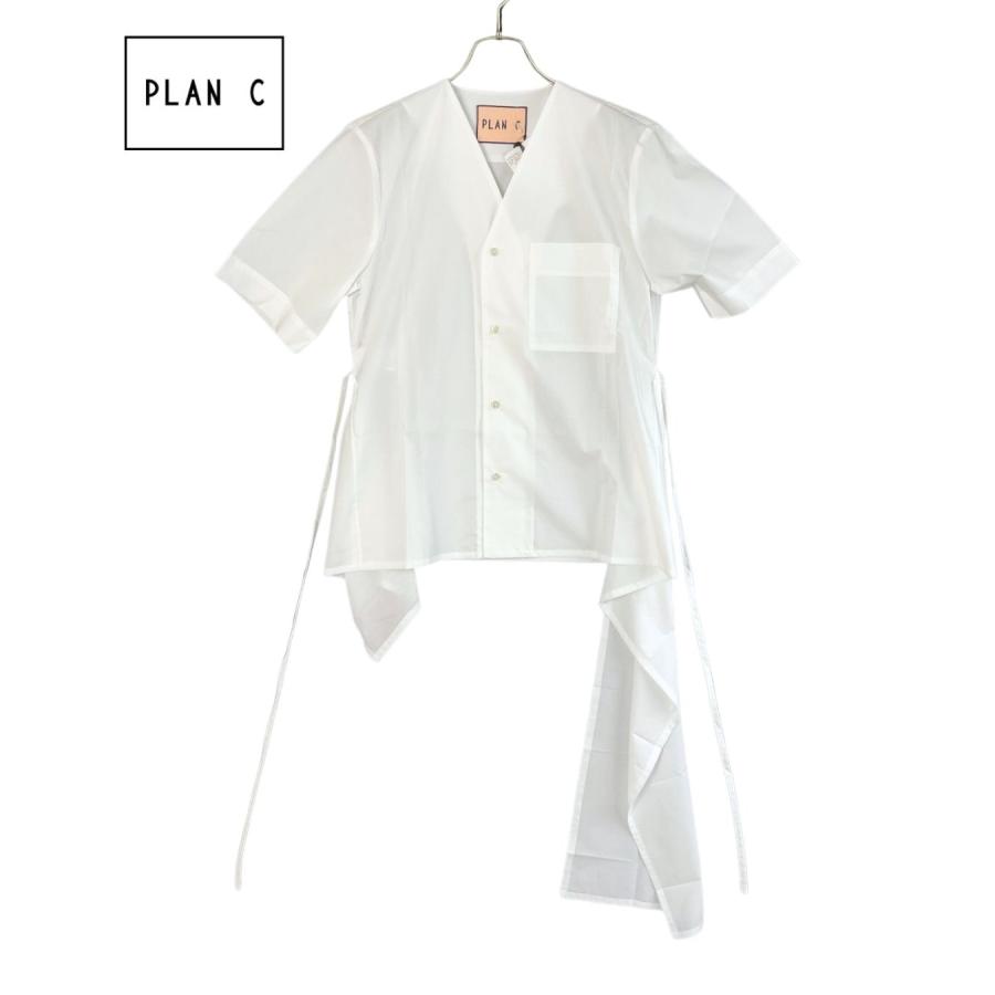 ★新品/定価8万★ PLAN C コットンフィッシュテールシャツ 38 PLAN C プランシー コットンフィッシュテールシャツ 新品 38 ホワイト