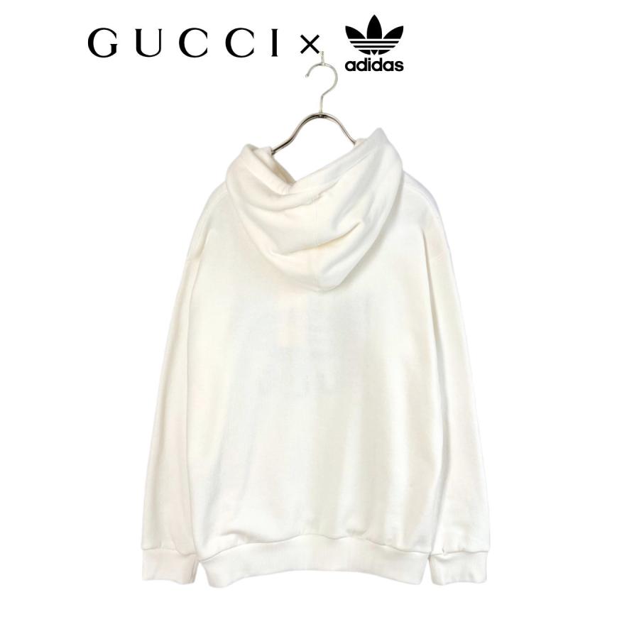 GUCCI × adidas トレフォイルロゴ刺繍プルオーバーパーカー 702607