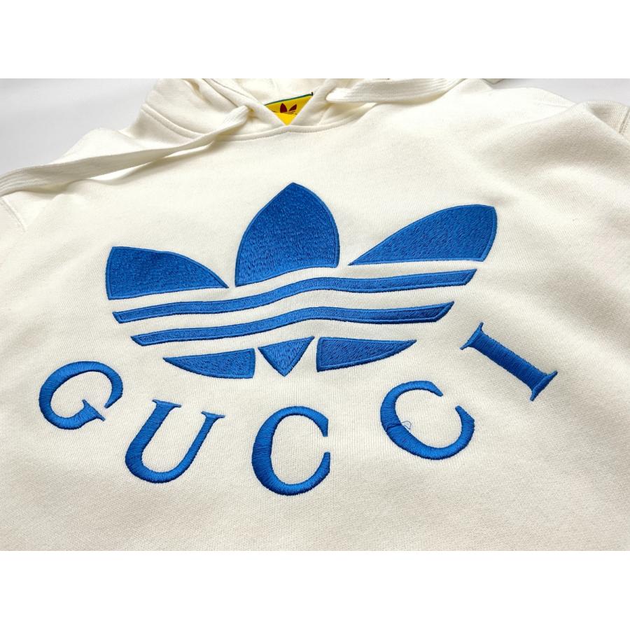 GUCCI - グッチ ×アディダス   702607 XJEDA ロゴ刺繍プルオーバーパーカー レディース XXS GUCCI × adidas トレフォイルロゴ刺繍プルオーバーパーカー 702607