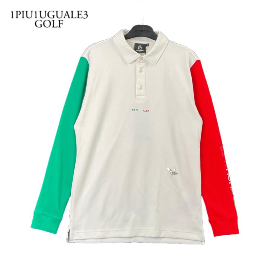 1PIU1UGUALE3 ゴルフシャツ ホワイト 1PIU1UGUALE3 GOLF ウノピゥウノ ゴルフ マルチカラーポロシャツ