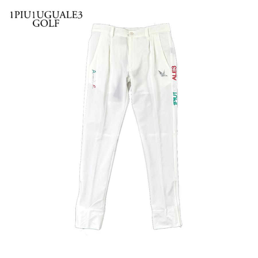 ★訳あり/定価5.5万★ 1PIU1 ADP パンツ 3 ホワイト 1PIU1UGUALE3 GOLF ADP ZIP SLACKS ゴルフジップスラックスパンツ 新品