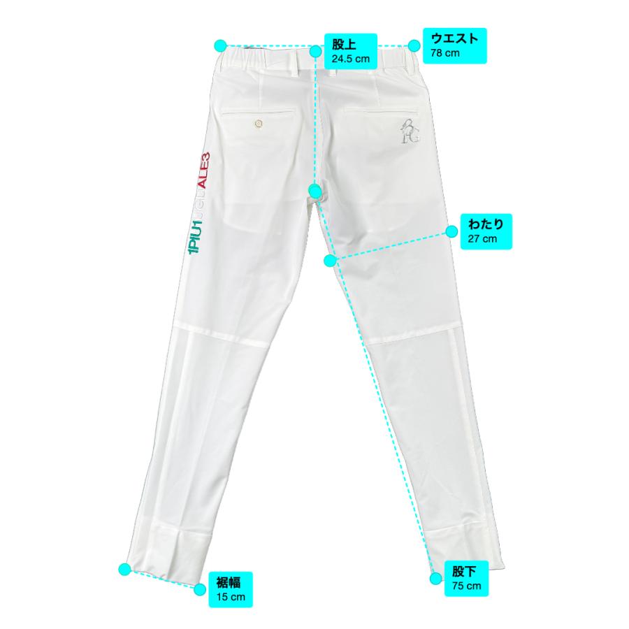 ★訳あり/定価5.5万★ 1PIU1 ADP パンツ 3 ホワイト 1PIU1UGUALE3 GOLF ADP ZIP SLACKS ゴルフジップスラックスパンツ 新品