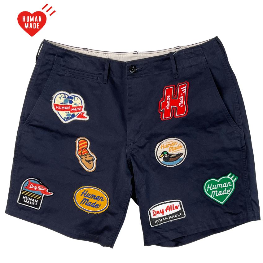 Human Made ワッペン ショートパンツ ネイビー ヒューマンメイドハーフパンツ HUMAN MADE ヒューマンメイド ワッペン