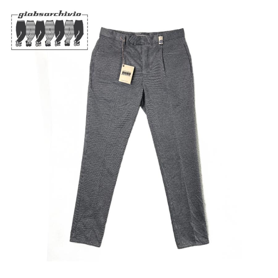 archivioハウンドトゥース パンツ giab's ARCHIVIO ジャブスアルキビオ 25SS 1タックハウンドトゥース