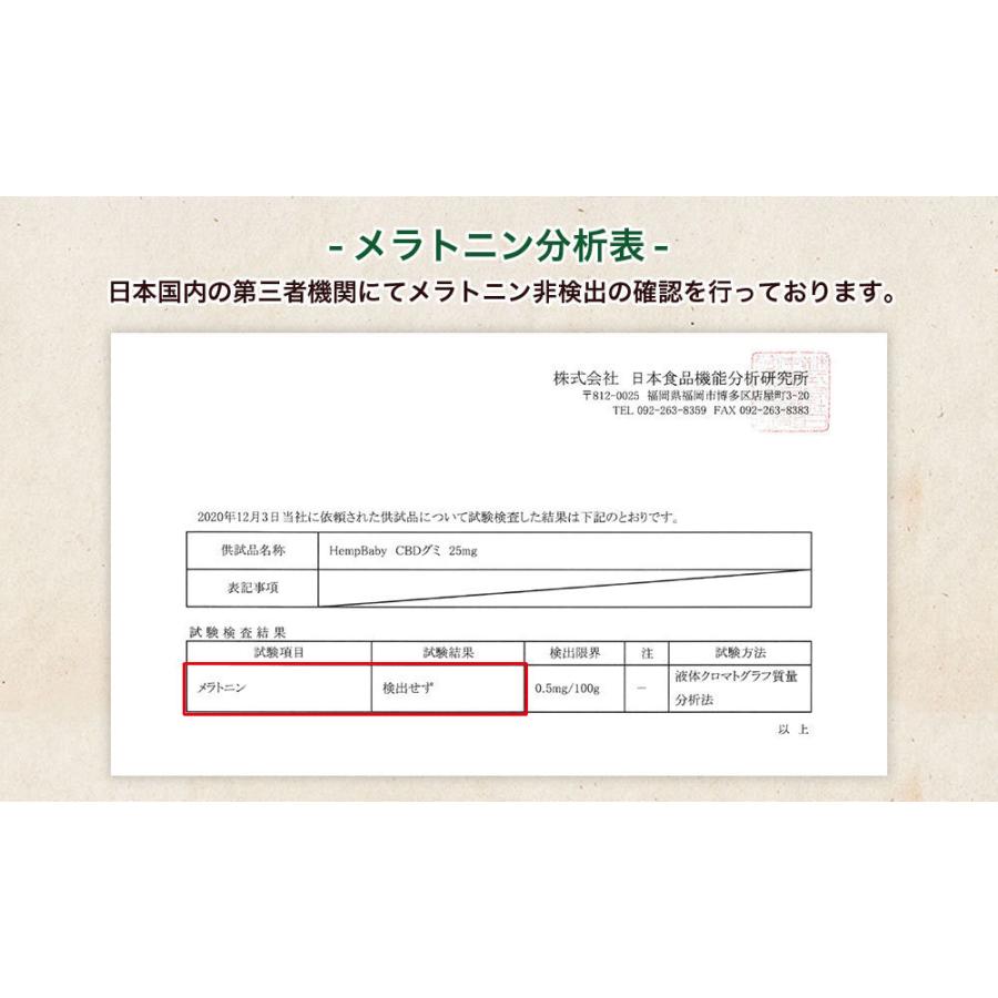 CBD グミ HEMP Baby 100粒入り CBD25mg CBN5mg 含有/1粒 CBD2500mg CBN500mg ヘンプベイビー Original Gummies CBN 睡眠 オーガニック 高濃度｜cbdonline｜07