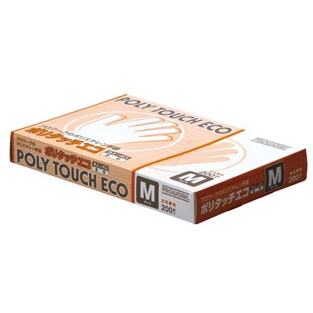 ［PROWORK］ポリタッチエコ　200枚入　ポリエチレン手袋　外エンボス　食品衛生法適合　左右兼用　食品加工　清掃　介護　理美容 | 