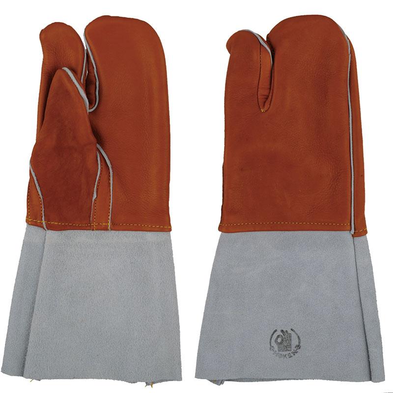 中部物産貿易 ホーケングローブ 溶接用革手袋 ヨーテ#2A 3本指 コンビ革 溶接 溶断 牛表革 ロング | 