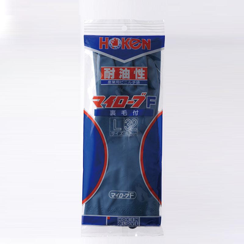 ビニール手袋　ホーケン　マイローブF-1　塩化ビニール　厚手　1双　裏植毛　耐油　抗菌防臭　日本製　　 |  | 01
