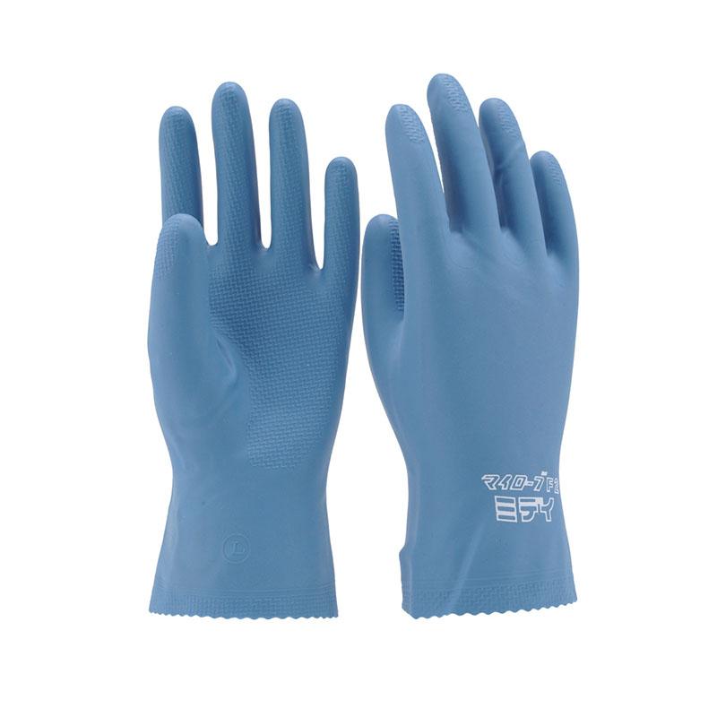 ビニール手袋　ホーケン　マイローブF-2 ミディ　塩化ビニール　厚手手袋　1双　裏植毛　耐油　抗菌防臭　日本製　　 | 
