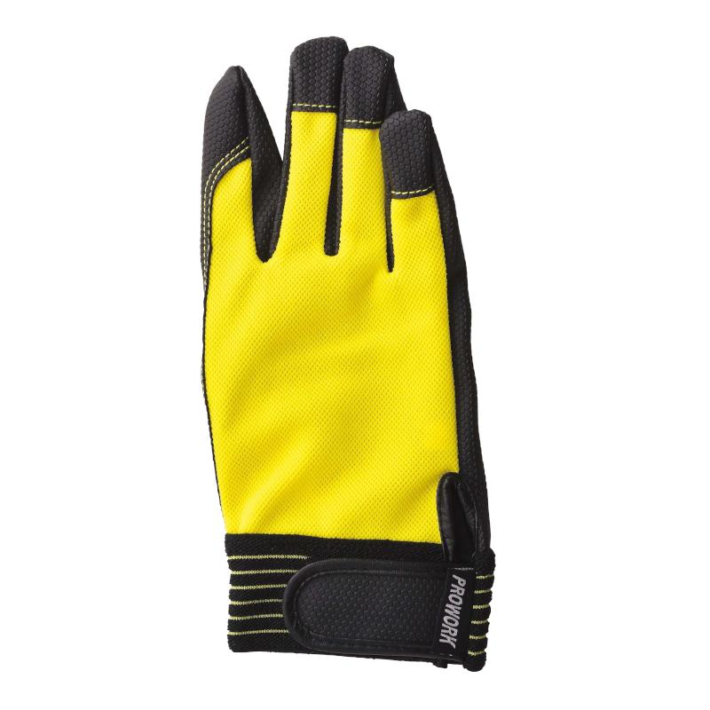 中部物産貿易　プロワーク　合成皮革手袋　PUサイバー　PU-660H　イエロー　通気性　伸縮性　マジック付き　フィット |  | 01