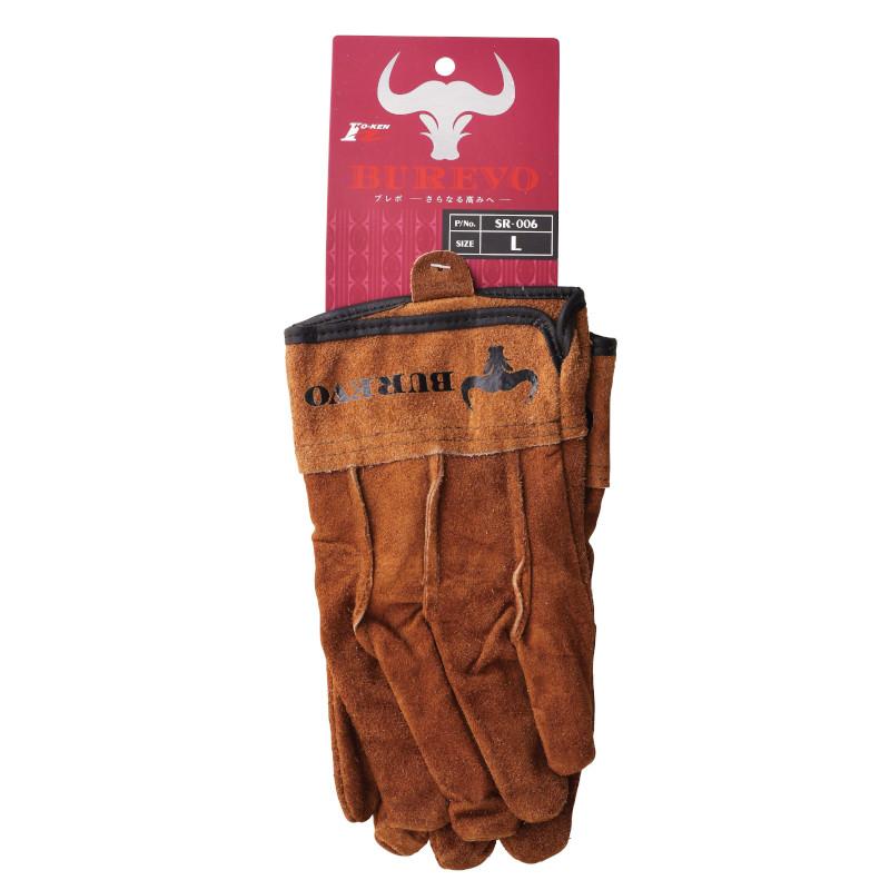 ホーケン　牛床革背縫い　内綿付き　BUREVO　SR-006  茶色　カラー背縫い　指股あて付き　カワテ　洗濯可　軽防寒　吸汗　 |  | 02