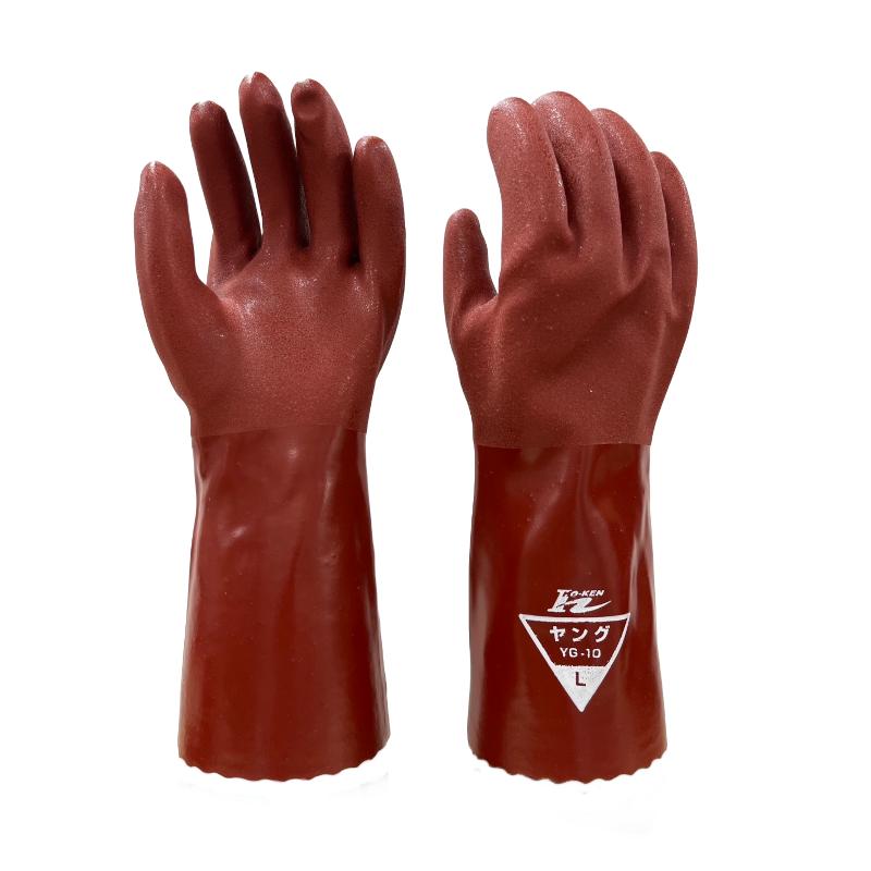 ビニール手袋　ホーケン　ヤング YG-10  1双　ビニール厚手　すべり止め　抗菌防臭　30cm | 