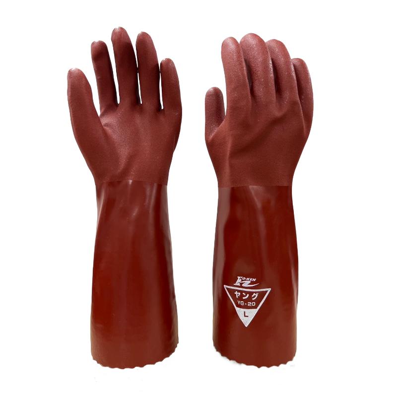 ビニール手袋　ホーケン ヤング YG-20  1双　ビニール厚手　すべり止め　抗菌防臭　34cm | 