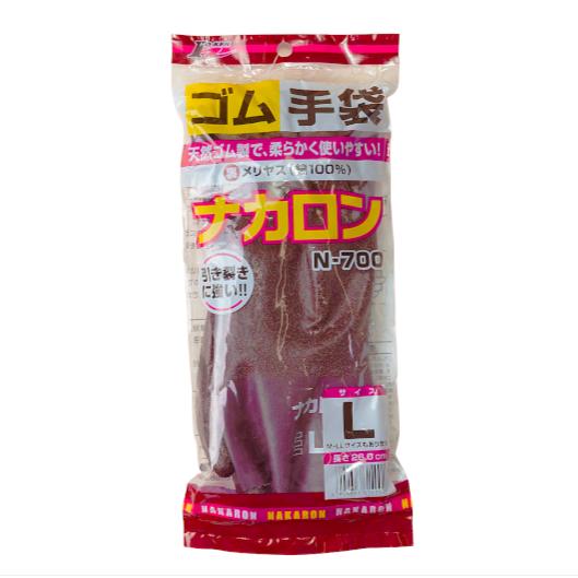 ゴム手袋　ナカロン　N-700　天然ゴム　綿　茶色　柔らかい　 |  | 01