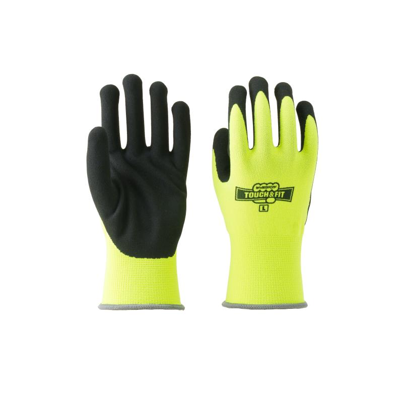 作業用手袋　背抜手袋　滑り止め手袋　ゴム手袋　がっちりハンドTOUCH＆FIT　N-615　タッチパネル対応　ホーケングローブ　15ゲージ　 | 