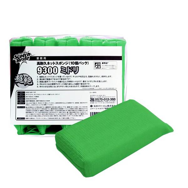 3M 高耐久ネットスポンジ ミドリ 10個入 6袋入(＠1袋あたり3758.4円)9300-GRE-10P