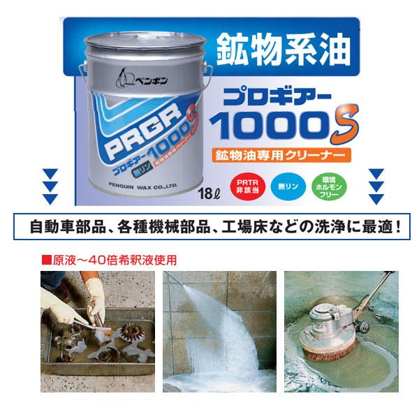 強力！鉱物油汚れ落とし ペンギンワックス プロギアー1000S 18L（缶