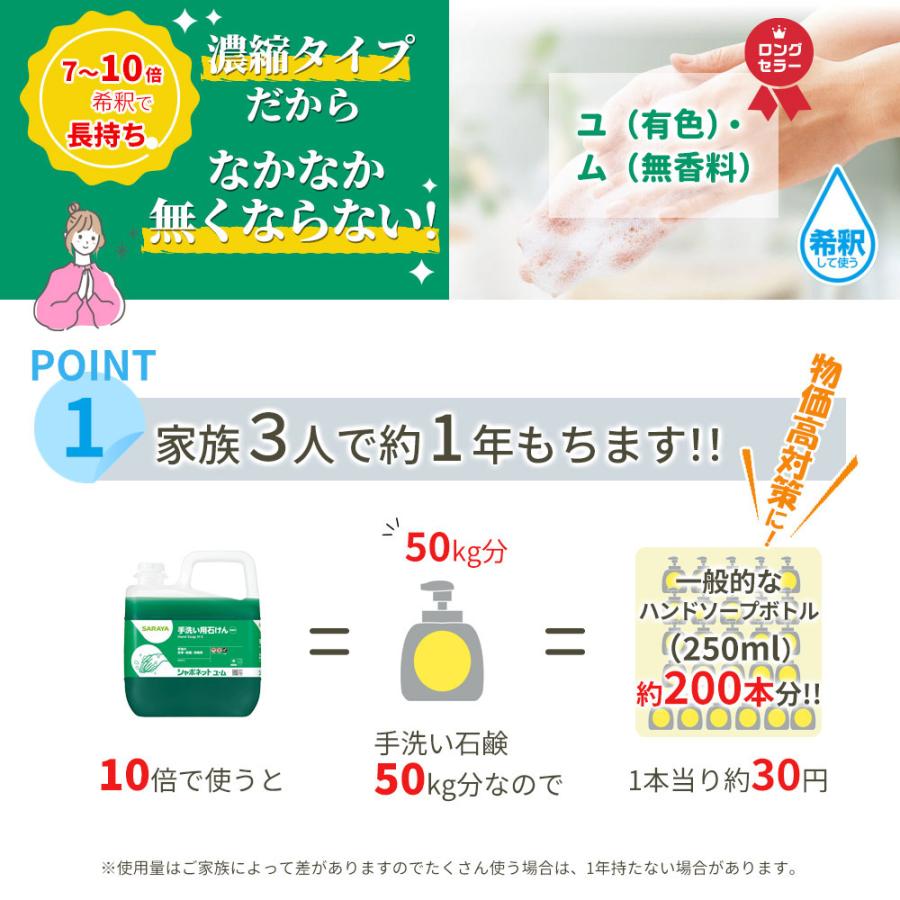 SARAYA（サラヤ） シャボネット石鹸液ユ・ム 5kg 濃縮 希釈倍率7〜10倍