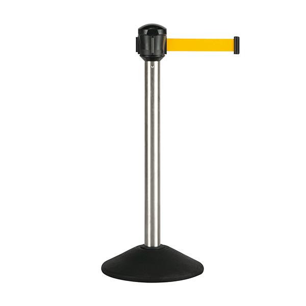 期間限定 セール価格 テラモト ベルトパーテーションAW屋外対応ナイロンベルト3.6m ヘアライン パーテーション ベルト黄 SU-661-703-6