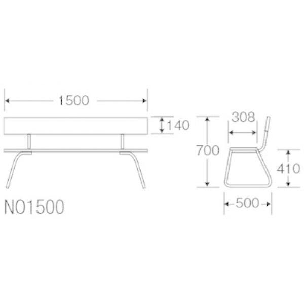 期間限定セール 山崎産業 樹脂ベンチ背付ECO No1500 ベンチ ブルー YB